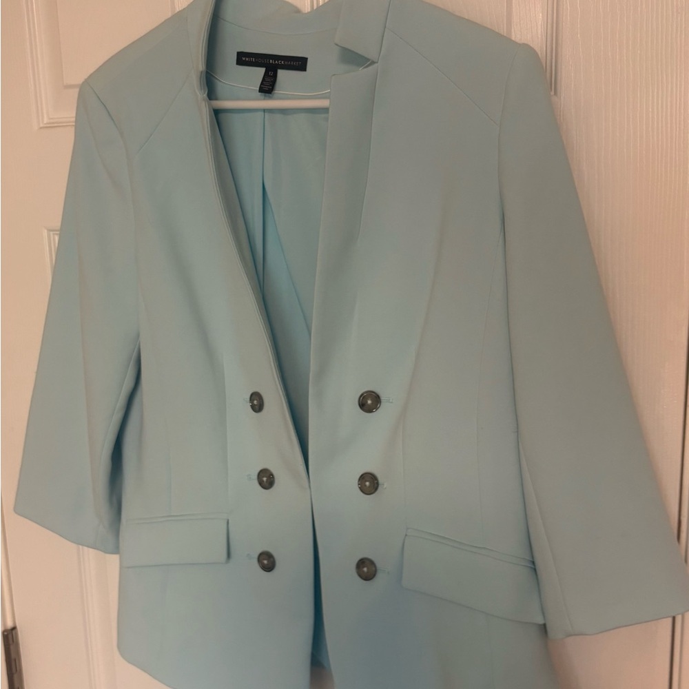 White House Black Market Light Blue Blazer. Size 12.